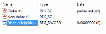 name-new-registry-dword-value-disablehelpsticker