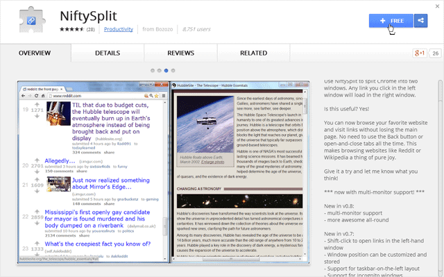 download-page-for-the-niftysplit-extension