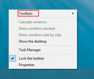Right-click the taskbar in Windows 8 right-click-taskbar-windows-8