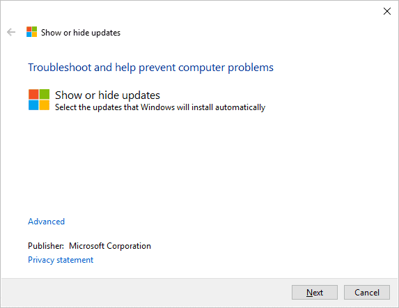 show-hide-updates-troubleshooter