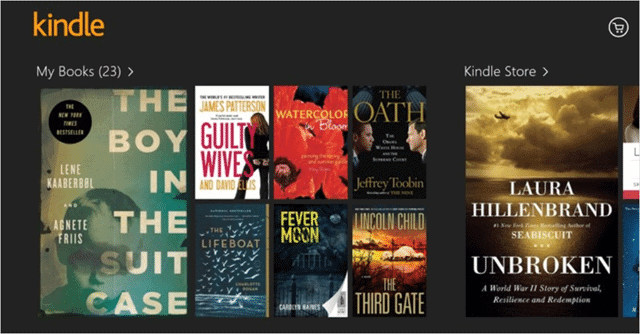 Kindle app screen. kindle-app-screen