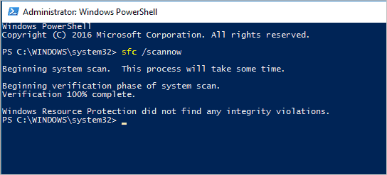 No issues with SFC scan in Windows 10