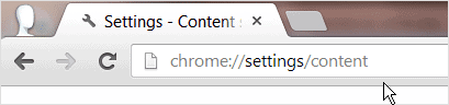 entering-the-address-to-access-chromes-conent-settings