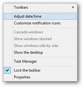 Right-clicking on time in taskbar right-clicking-on-time-in-taskbar