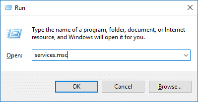 Open Run command in Windows 10