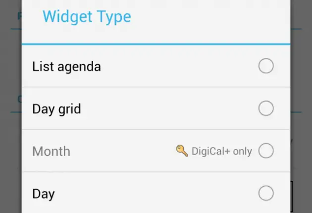 Some of DigiCal Calendar &amp; Widgets' options are limited to the paid version.