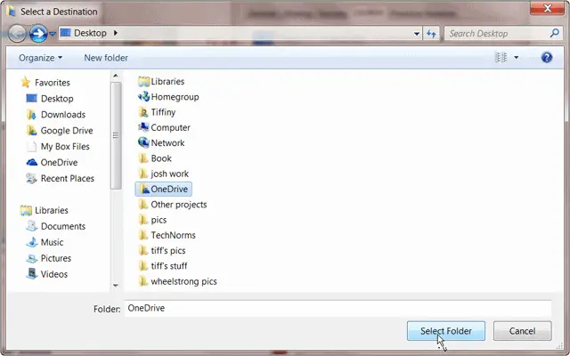 selecting-the-destination-folder