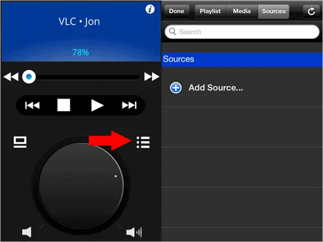 Add-media-sources-to-VLC-player-under-Sybu-Remote-Control-for-VLC-in-iOS