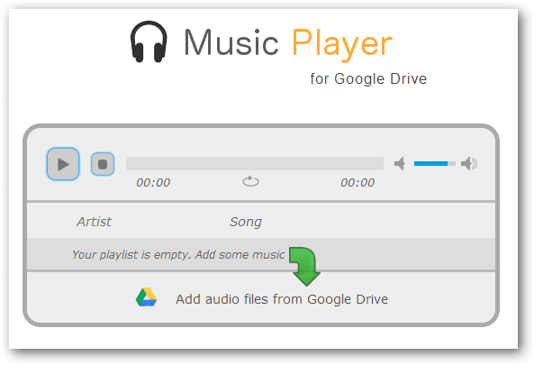 Open-the-Music-Player-for-Google-Drive-page