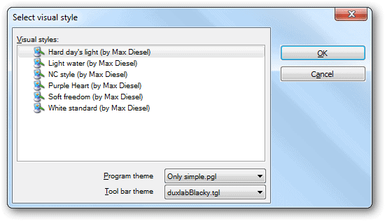 Select-a-theme-for-Unreal-Commander