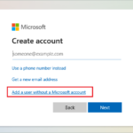 Add a user without Microsoft account
