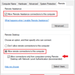 Allow remote assistance connections to this computer