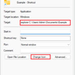 Change Target of folder