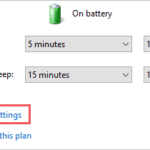 Change advanced power settings