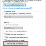 Change high DPI settings