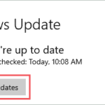 Check for updates in Windows 10