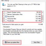Clean up system files