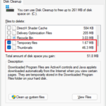 Clear data using Disk Cleanup