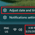 Click on Adjust date and time