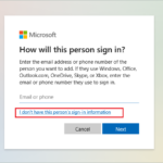 Click on I don’t have sign-in info