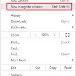 Click on New Incognito window