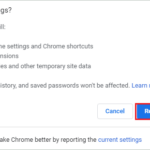 Click on Reset settings