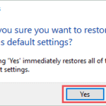 Confirm the reset of power plan