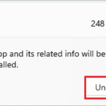 Confirm uninstallation