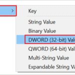 Create new word in DWORD in Explorer