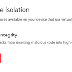 Disable Memory integrity