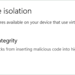 Disable Memory integrity