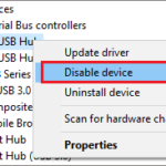 Disable device driver