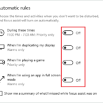 Disable everything in Automatic rules