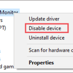 Disable monitor driver