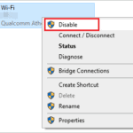 Disable network connection