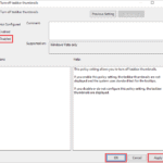 Disable turn off taskbar thumbnaills