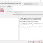 Disable turn off the display of thumbnails