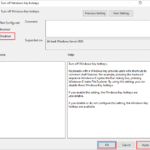 Disabled Turn off Windows key hotkeys