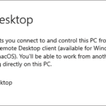 Enable Remote Desktop from System Settings