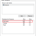 Give full control to the external drive