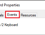 Go to the Events tab