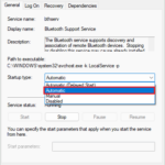 Make changes to Bluetooth Support Service
