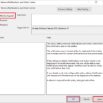 Modify Remove Notifications and Action Center policy