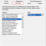 Modify advanced adapter settings