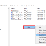 New DWORD in registry editor