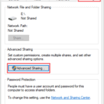 Open Advanced sharing