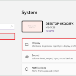 Open Display settings