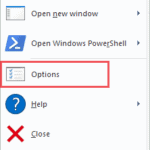 Open File Explorer options