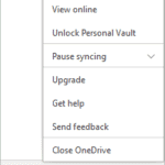 Open OneDrive settings