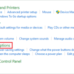 Open Power Options